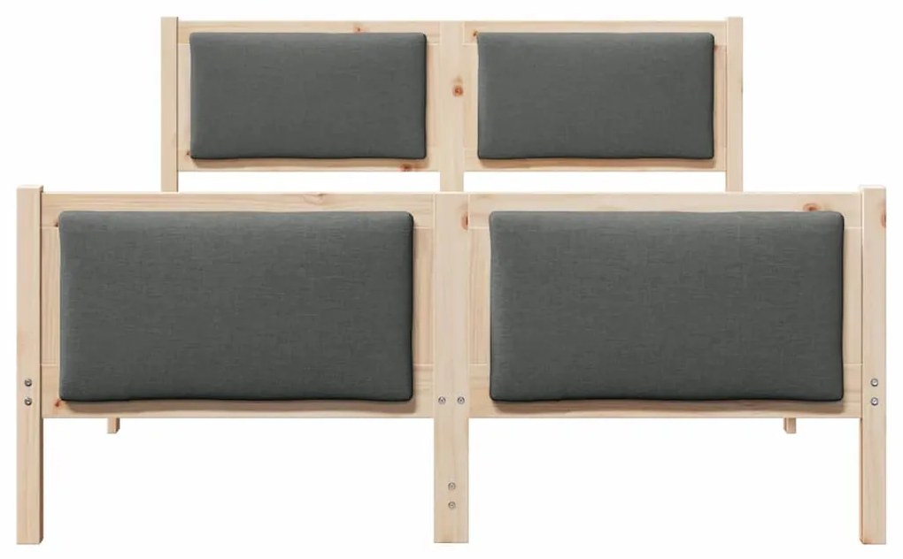 Ágykeret fejtámlával Sötétszürke 150 x 200 cm szövet