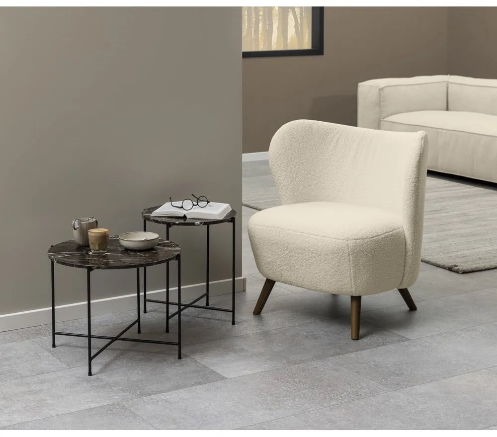 Kerek tárolóasztal márvány asztallappal ø 52 cm Avila – Actona