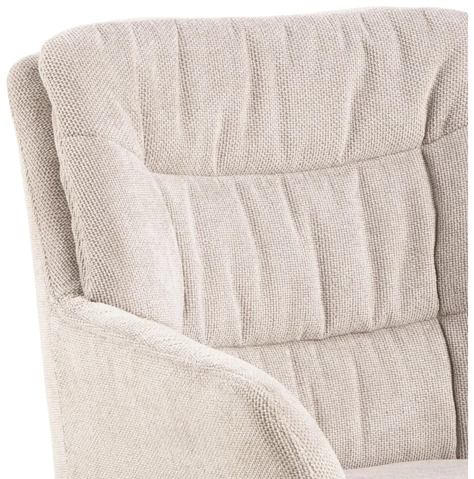 Bézs kárpitozott karfás étkezőfotel Alonso – Actona