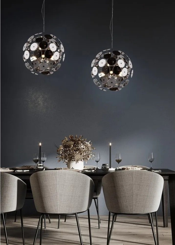 Matt fekete függőlámpa Discalgo – Trio