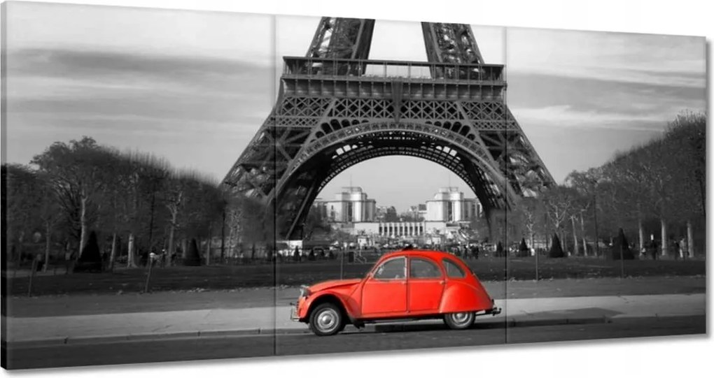 Vászonkép 180x90 Piros autó torony