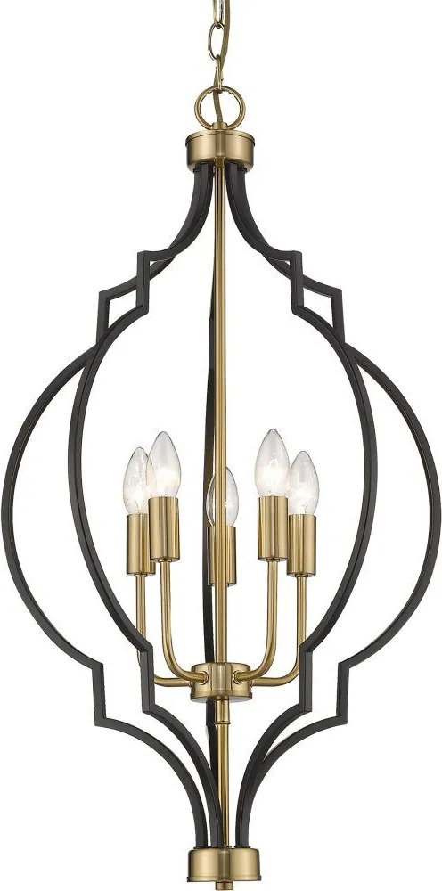 COSMOLIGHT P05186BK NASHVILLE Klasszikus Függesztett Lámpa Fekete, Arany E14 IP20