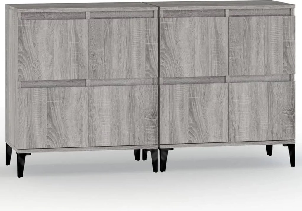 vidaXL 2 db szürke sonoma színű szerelt fa tálalószekrény 60x35x70 cm