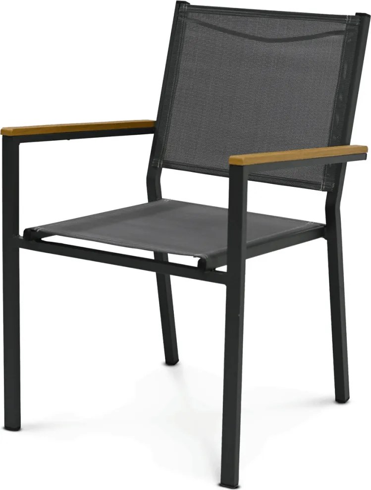 Kerti szék, fém, hálós ülőfelület, szürke, AZC-L1303 GREY