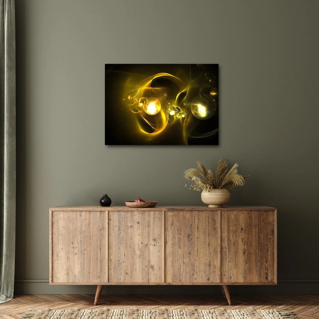 Absztrakt kép sárga gömbök (70x50 cm)