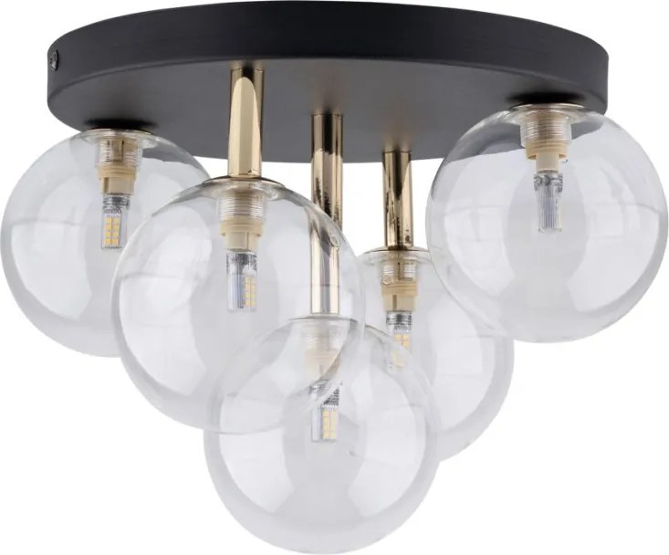 TK LIGHTING 758 NILOS Loft Mennyezeti Lámpa Fekete, Átlátszó, Arany G9 IP20