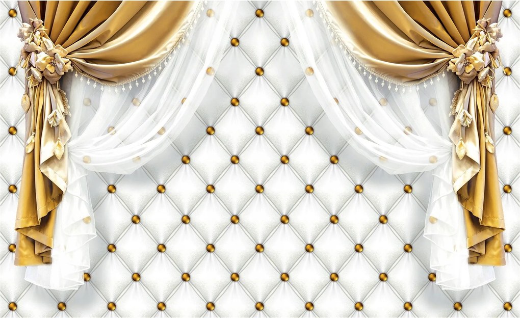 Flizelin fotótapéta Arany függönyök és drapériák Elegancia 250x175 +ragasztó