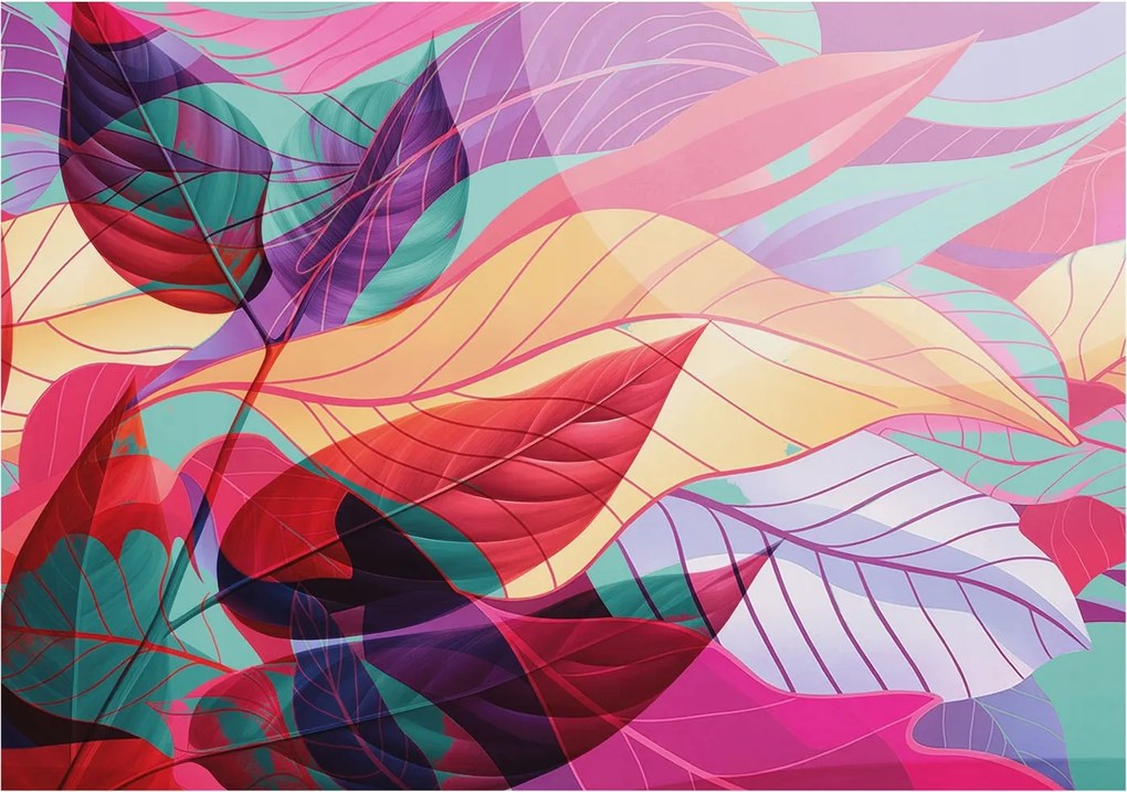 Fotótapéta Flizelina Dekoratív az irodába Absztrakt levelek 312x219 Ragasztó