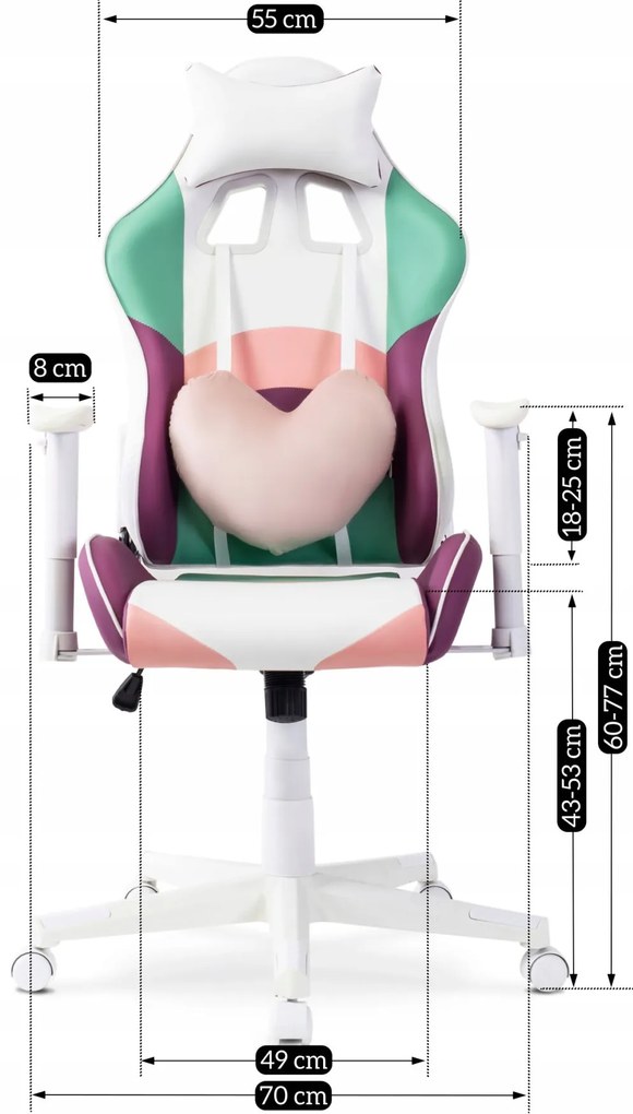 Irodai Forgószék Többszínű Eco-bőr Kárpittal. CANDY