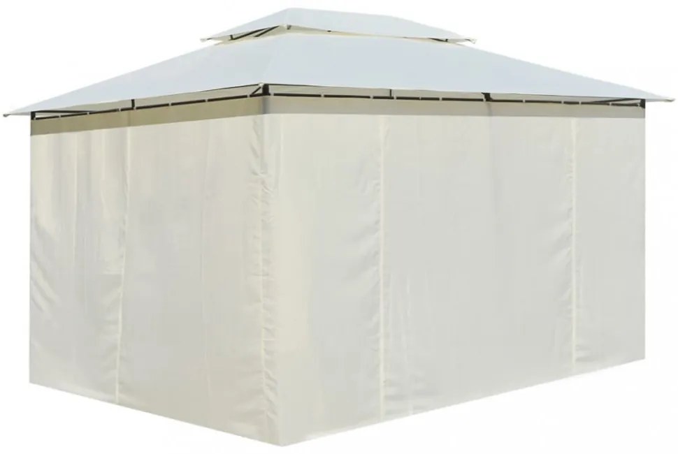 fehér kerti pavilon függönyökkel 4 x 3 m