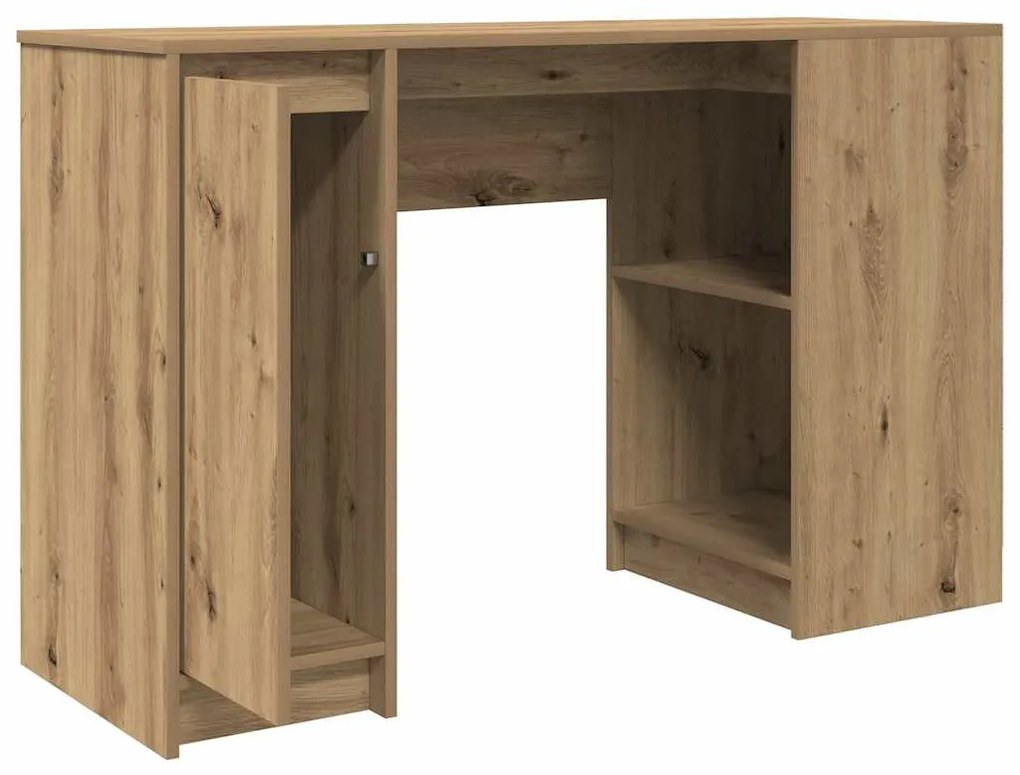 kézműves tölgy színű szerelt fa íróasztal 120x42x76 cm