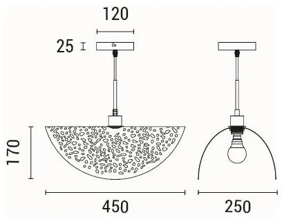 Csillár zsinóron 1xE27/15W/230V fekete