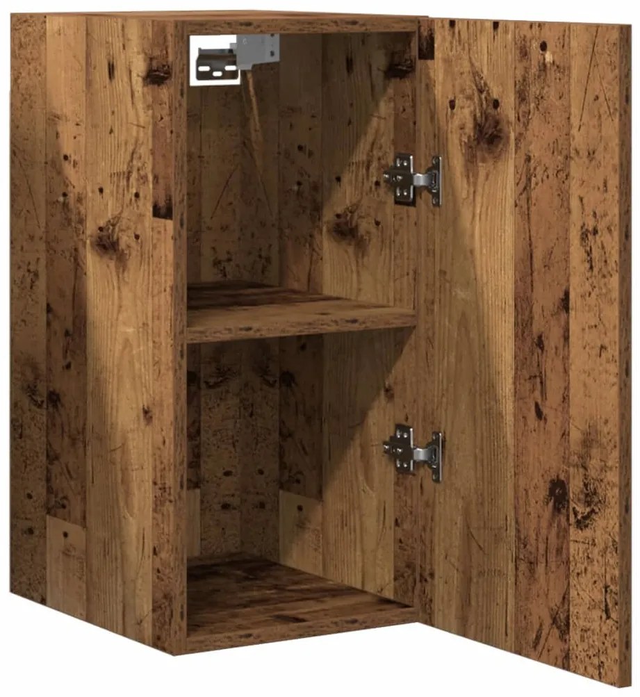 2 db antik fa színű szerelt fa TV-szekrény 30,5 x 30 x 60 cm