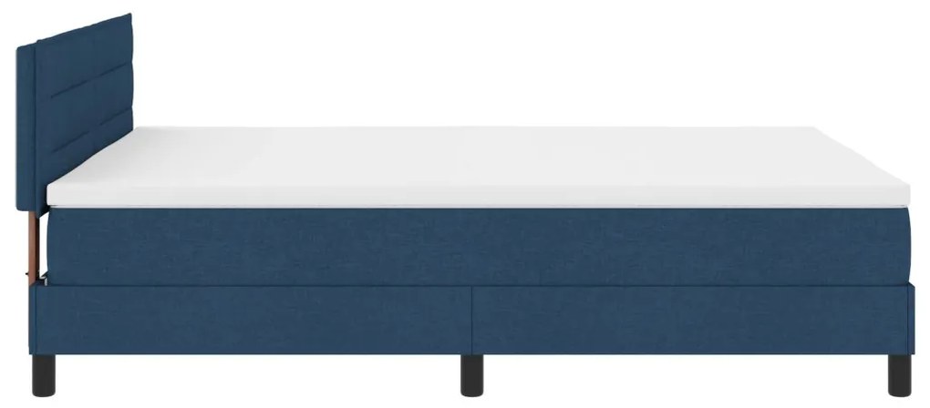 vidaXL Boxspring Ágy Mattal és LED Kék 160x200 cm Szövet