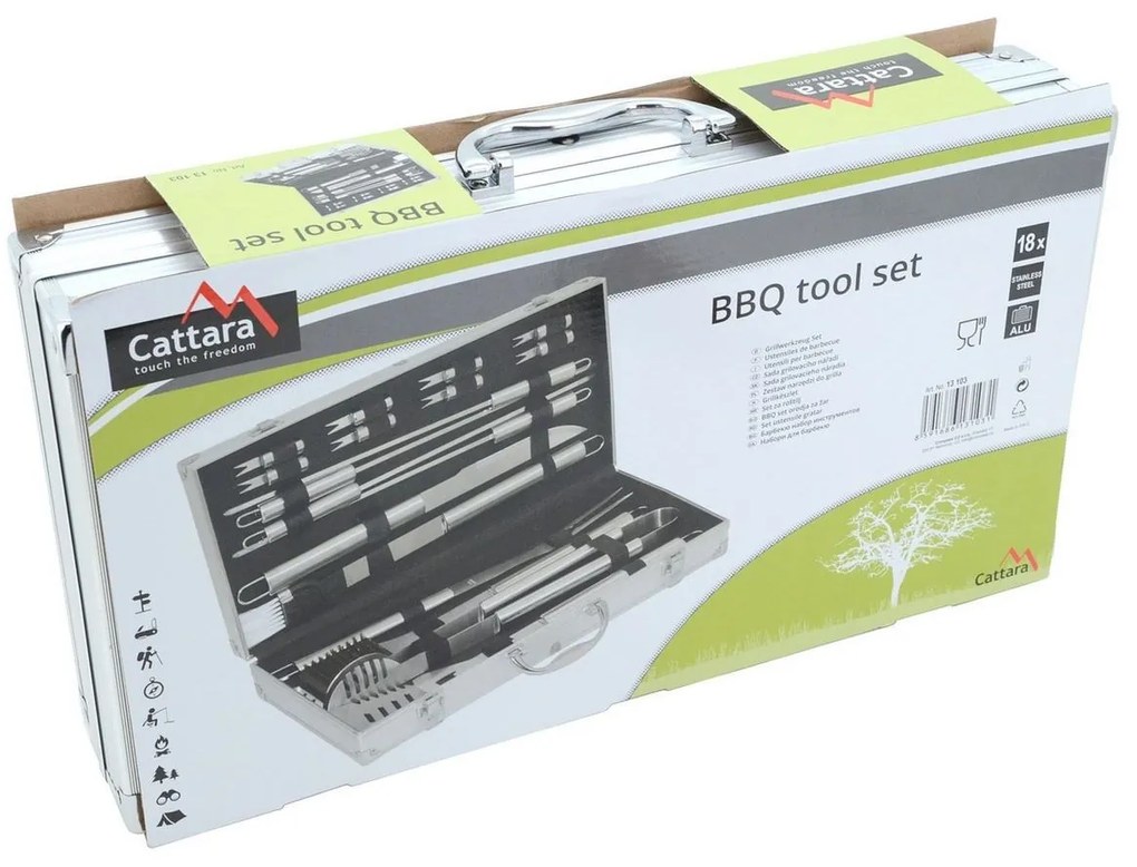 Cattara Grill eszkӧzӧk készlete 18db, rozsdamentes 13103