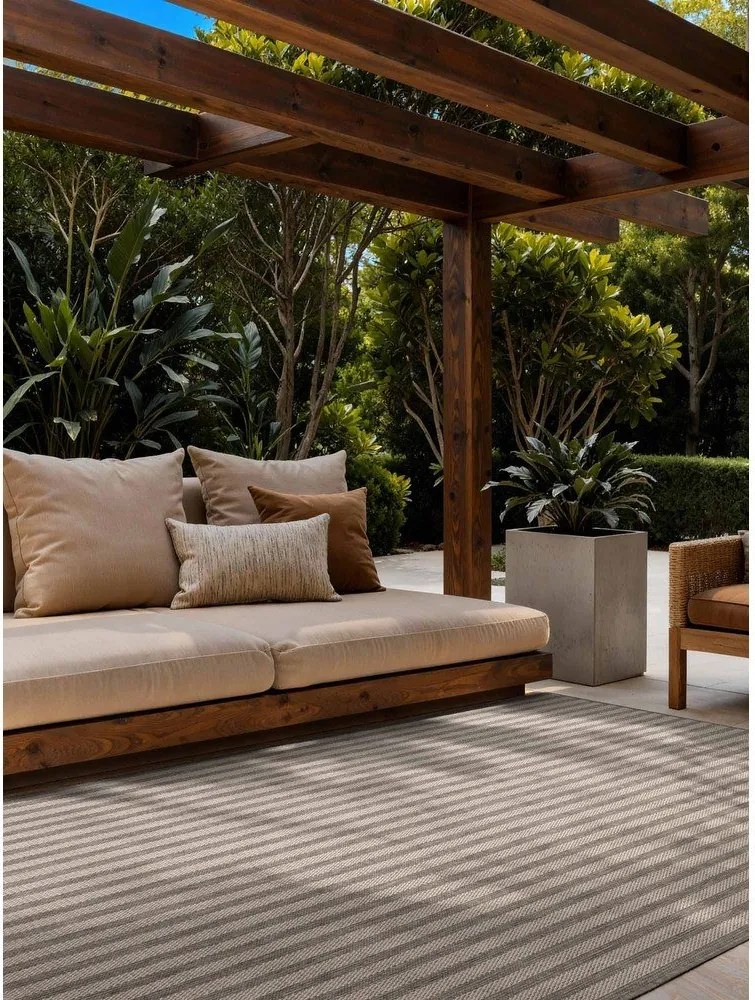 Szürke-krémszínű kültéri-beltéri szőnyeg 120x170 cm Haringey Linley – Ted Baker