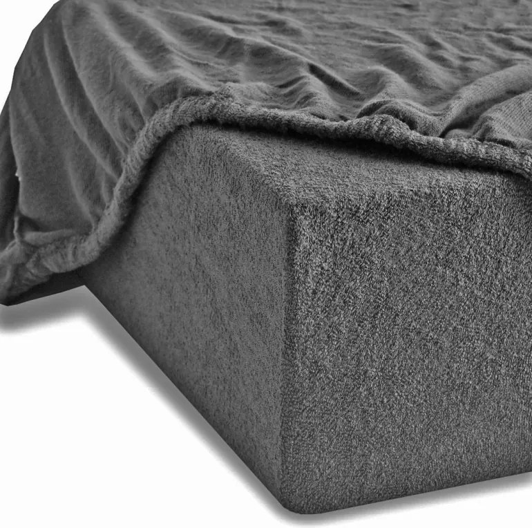 EMI szürke frottír gumis lepedő, 90 (100)x200-as lap