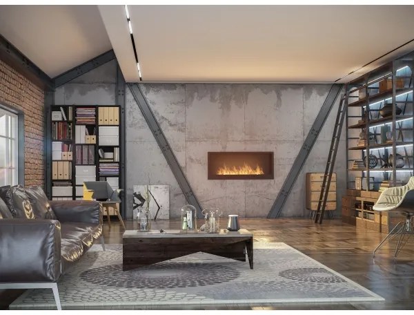 InFire - Beépített BIO kandalló 120x50 cm 3kW fekete