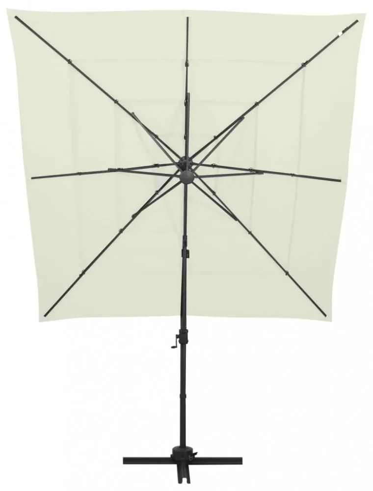 4 szintes homokszínű napernyő alumíniumrúddal 250 x 250 cm