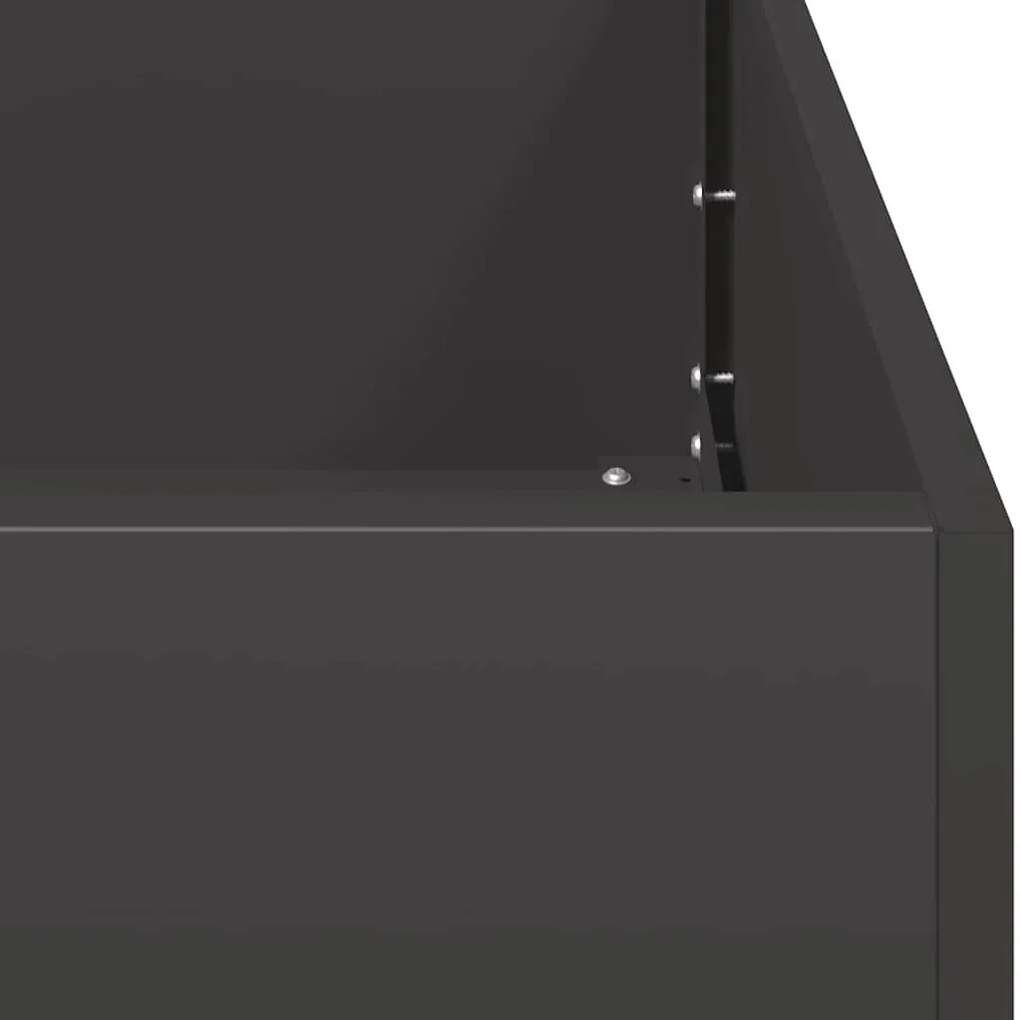 vidaXL ültetvény fekete 120x40x80 cm hidegen hengerelt acélból