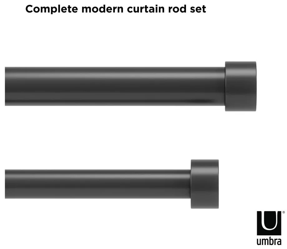 Acél bővíthető-dupla függönykarnis 168 - 305 cm Cappa – Umbra