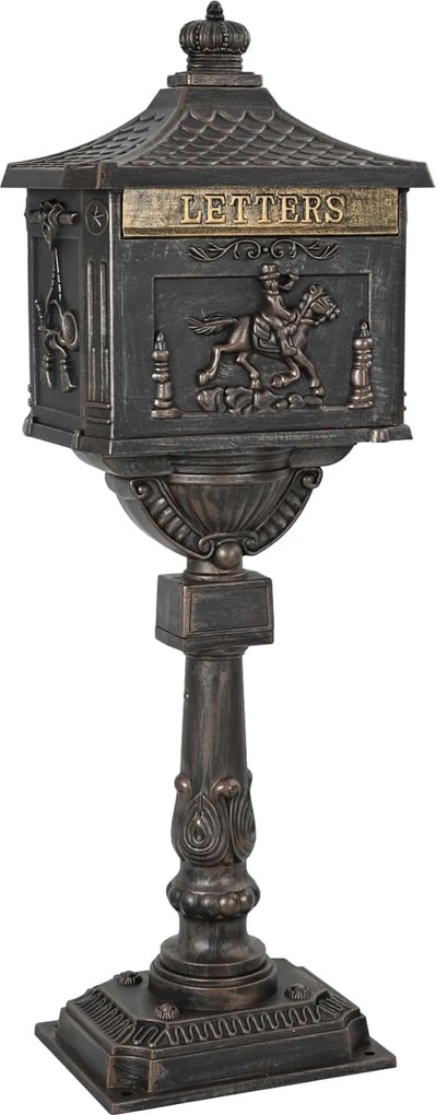 vidaXL Álló Levélszekrény Bronz 42,5 x 29,5 x 117 cm Öntött alumínium