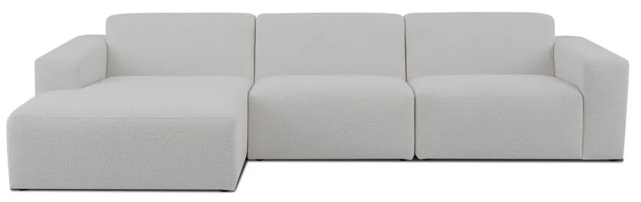 Fehér buklé sarokkanapé (bal oldali) Roxy – Scandic