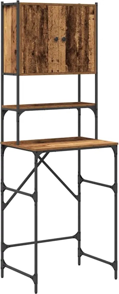vidaXL Mosógép Szekrény Öreg fa 68 x 48,5 x 194 cm Faanyag