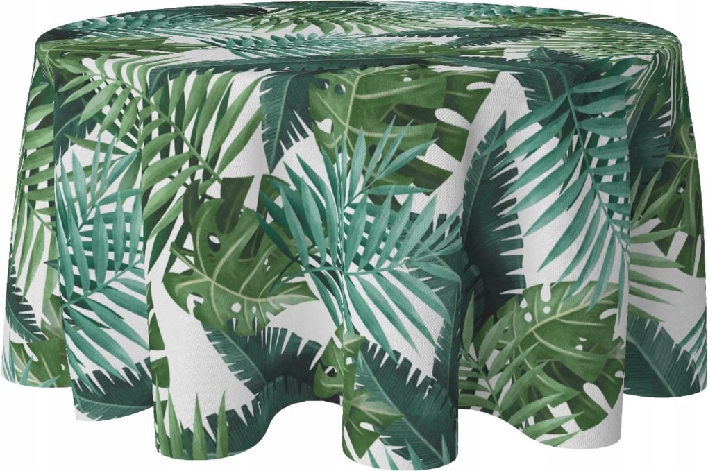 Abrosz Kerek Dekorációs Asztalra 140 CM Foltálló Kör Levél Minta 002