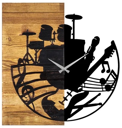 Fali óra 60x58 cm, 1xAA, fa/fém kivitel