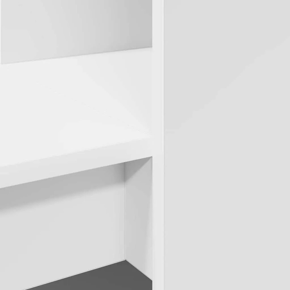 Asztal polcokkal tárolóval Fehér 122 x 67 x 145 cm Faanyag