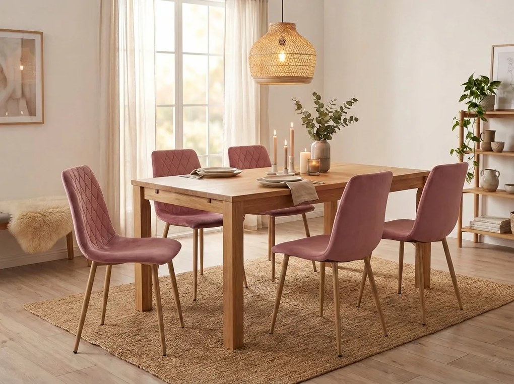 Rózsaszín bársony szék TURIN