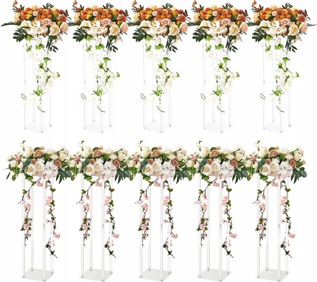 Esküvői terem állvány fehér esküvő virágágyás virág 10 db 60 cm