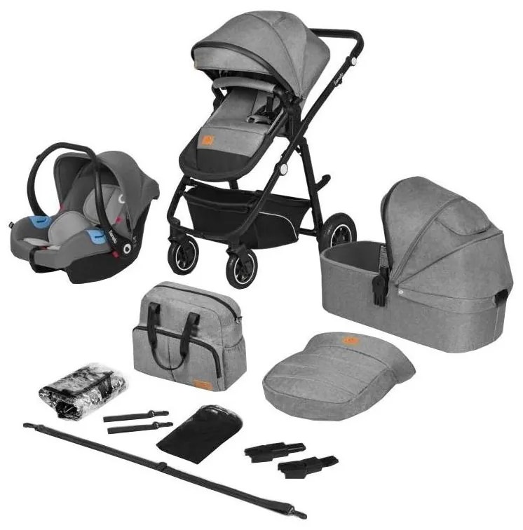 Lionelo - 3 az 1-ben kombinált babakocsi BIANKA Kőszürke