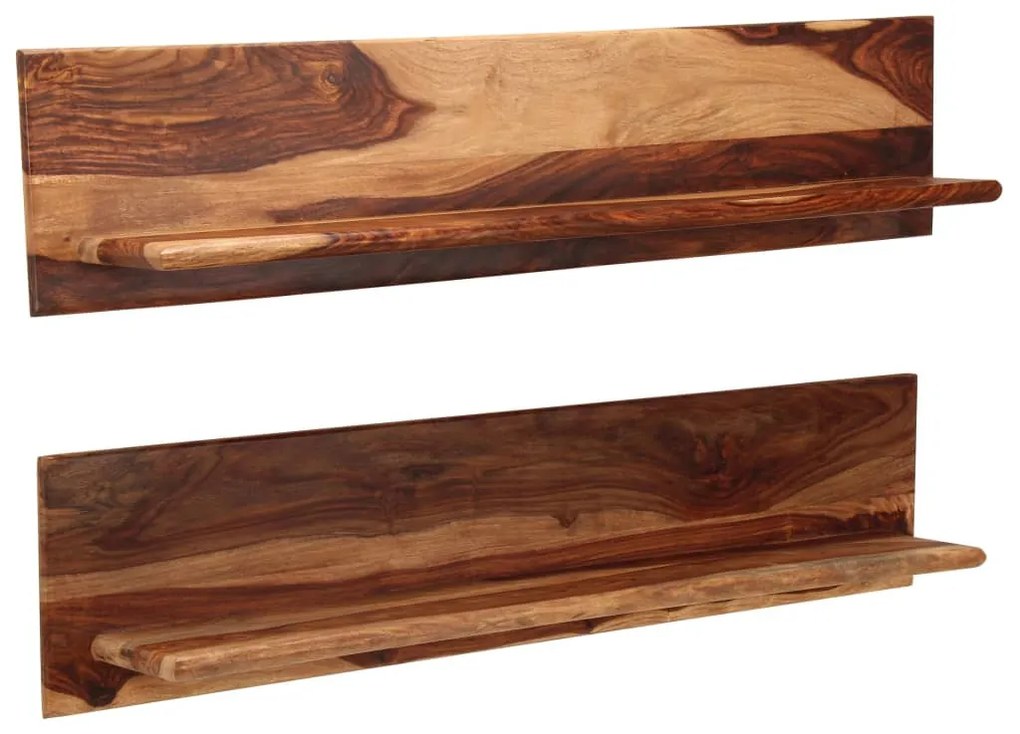 2 db tömör akácfából fali polc 118x26x20 cm