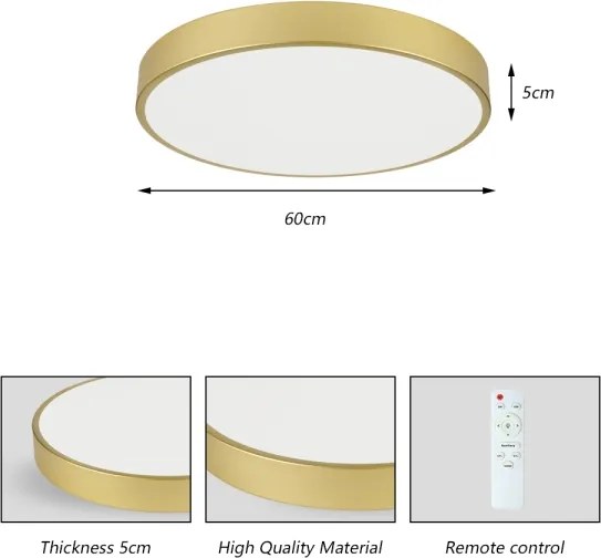 Brilagi - LED dimmelhető medencelámpa POOL LED/60W/230V 3000-6000K átm. 60 cm arany + távirányító
