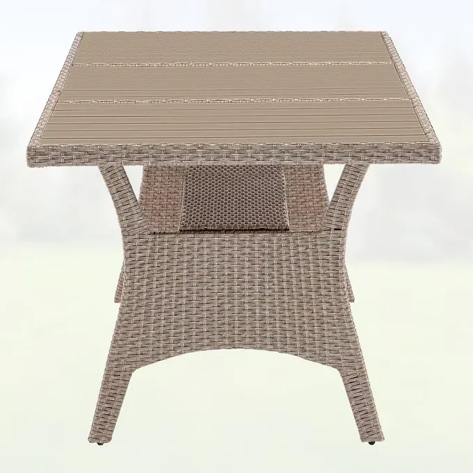 Deuba Takeo rattan asztal 190x90x75 cm - krém színben