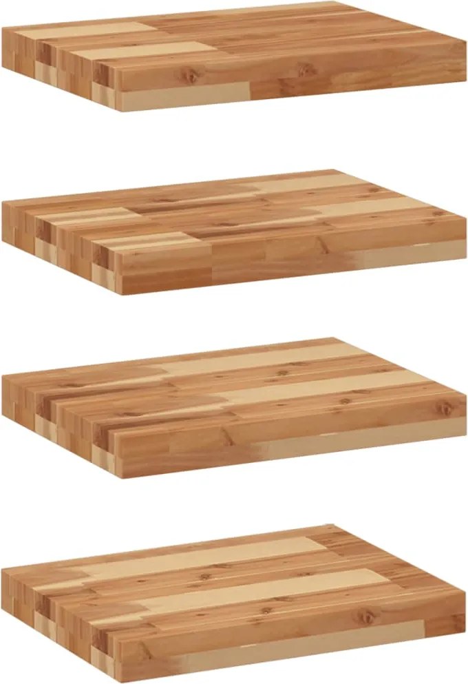 vidaXL 4 db olajbevonatú tömör akácfa függőpolc 60 x 20 x 4 cm