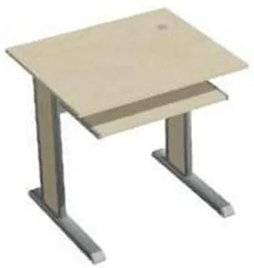 Ergo PC asztal kihúzható billentyűzettartó fiókkal, 80 x 70 x 75 cm, egyenes kivitel, jersey juhar