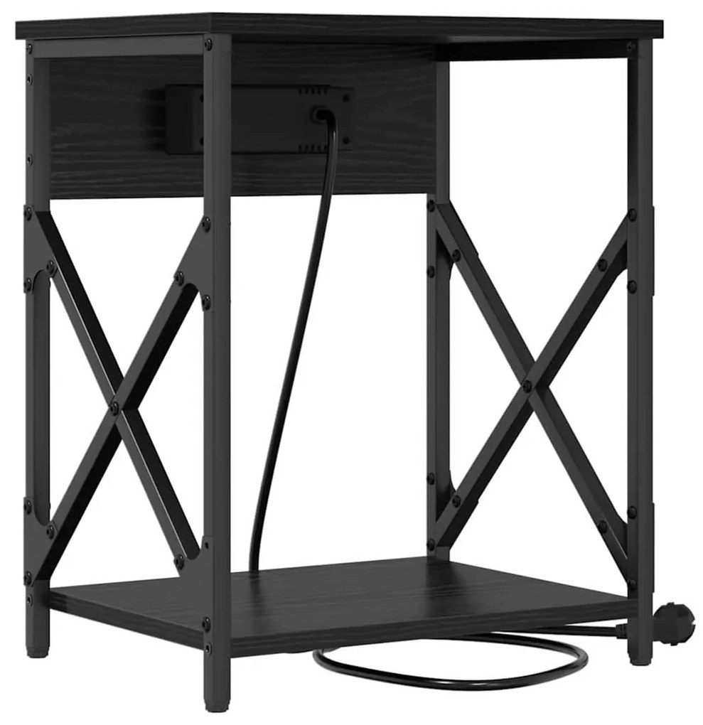 Éjjeliszekrény 2 pcs Musta tammi 41 x 31 x 51 cm Faanyag