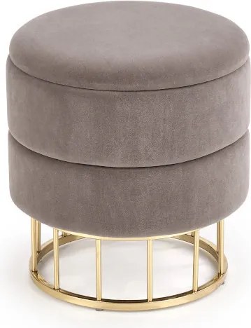 Minty puff Szürke bársony szövet - Arany