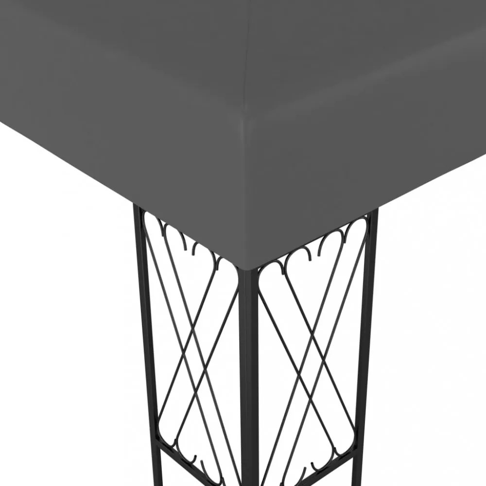 antracitszürke szövetpavilon 3 x 6 m