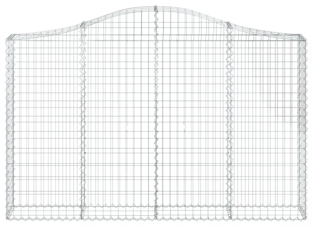 6 db íves horganyzott vas gabion kosár 200x30x120/140 cm