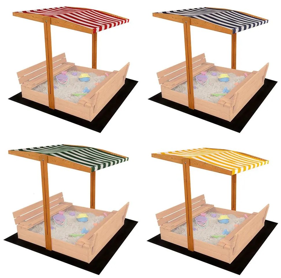 Tető a gyermek fa homokozóhoz Baby Mix 120x120 cm kék-fehér