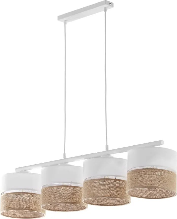 TK LIGHTING 6576 LINOBIANCO Többágú Függesztett Lámpa Fehér, Barna E27 IP20