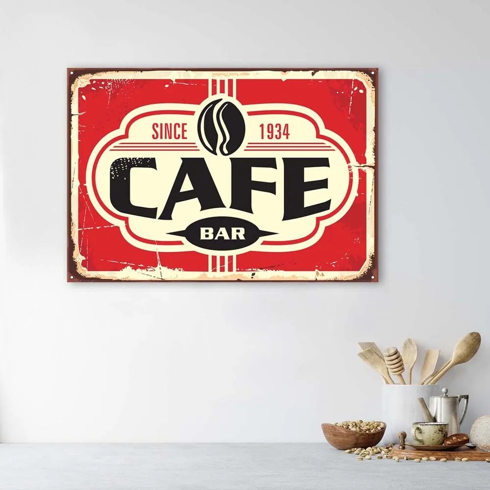 Gario Vászonkép Tábla retro kávézó Méret: 100 x 70 cm