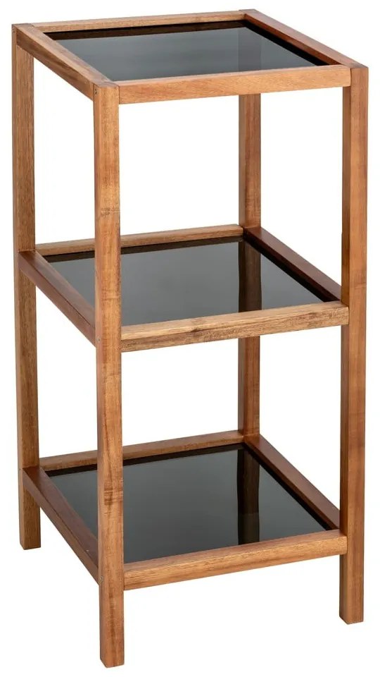 Fekete-natúr színű üveg fürdőszobai polcos állvány 36x79 cm Fondi – Wenko