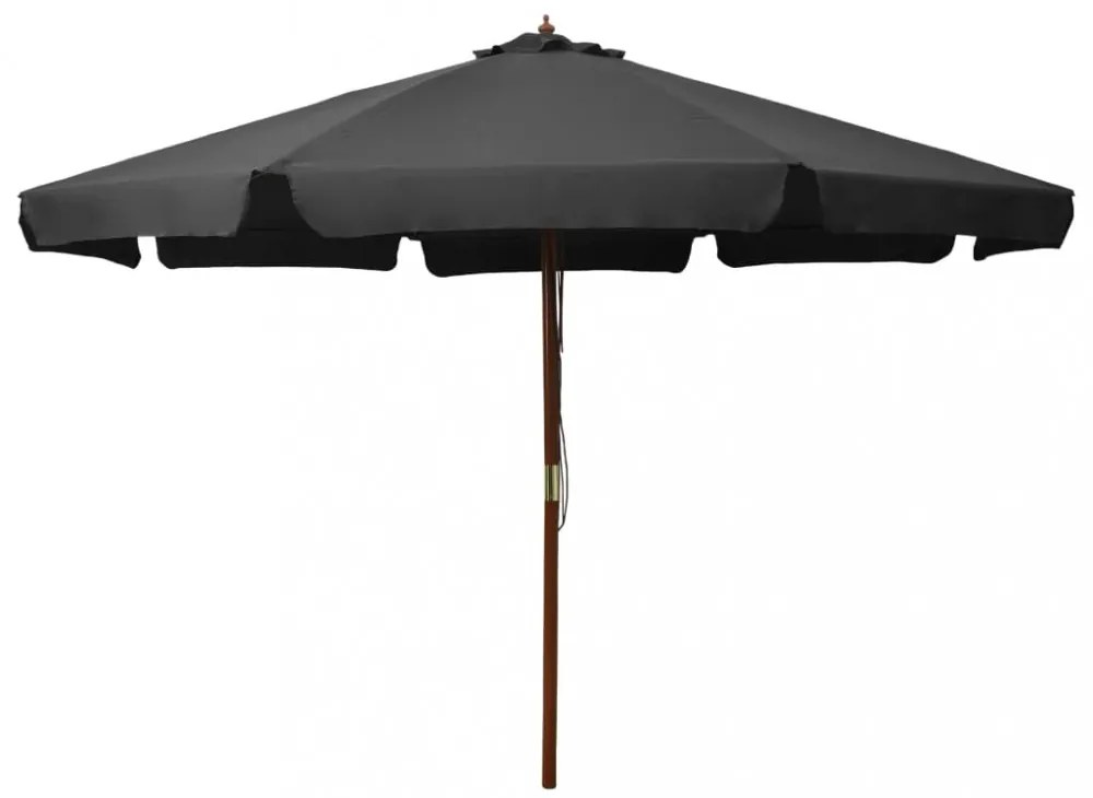 antracitszürke kültéri napernyő farúddal 330 cm
