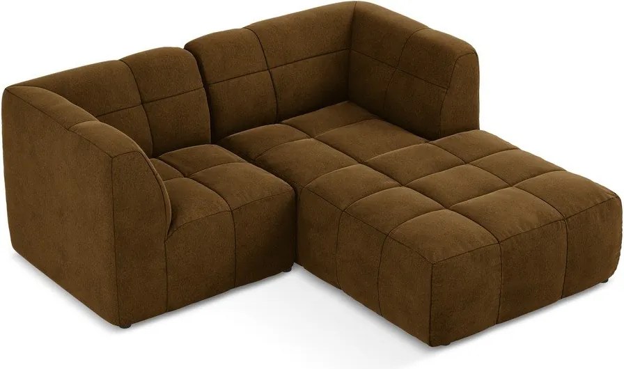 Mustársárga bársony sarokkanapé (jobb oldali-heverő résszel) Aloha – Makamii