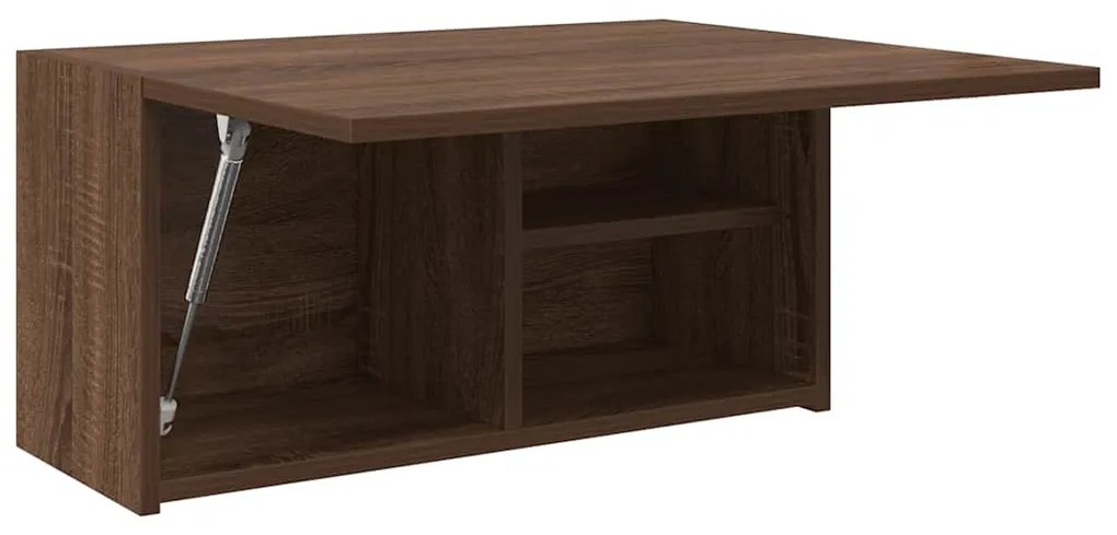 barna tölgyszínű szerelt fa fali fürdőszobaszekrény 60x25x30 cm
